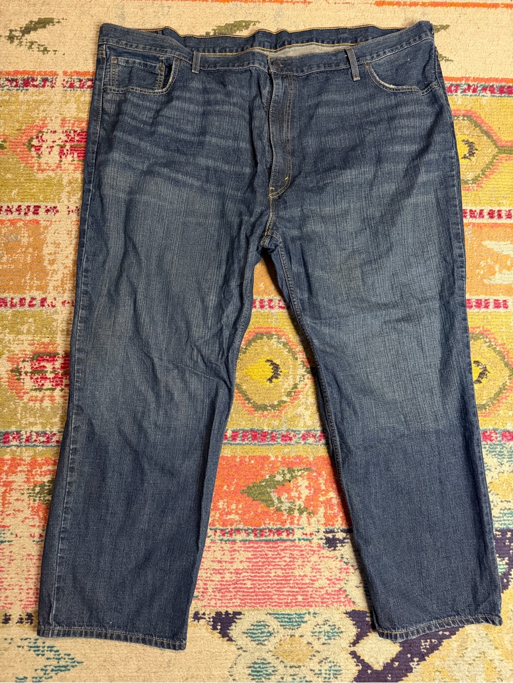 54X32 Levi's Straight-Leg Men’s Dark Blue Jeans